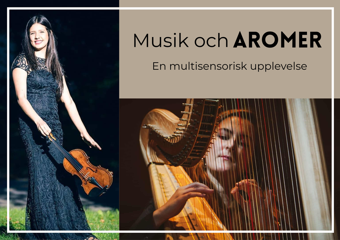 Aroma & Music winter concert — violin, harp and Flammart double-aroma candles, Gothenburg, 16 December 2025 at 18:30.